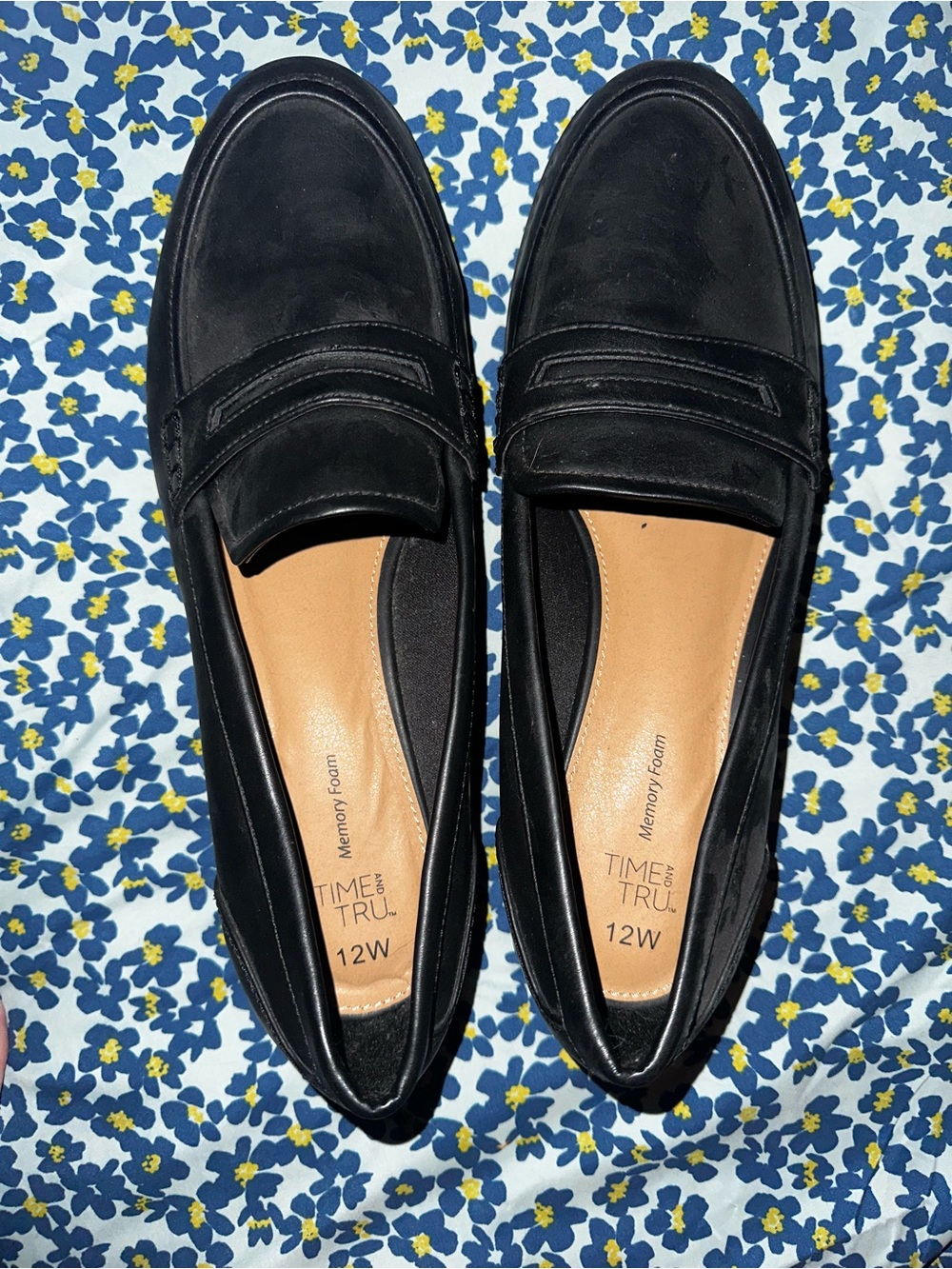 Time and Tru Black Women's Slip-On Penny Loafers